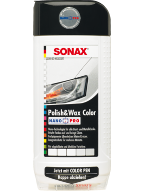 SONAX 296000 Polish & Wax COLOR weiß Nano Pro, 500ml