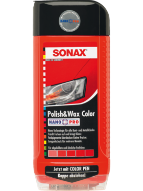SONAX 296400 Polish & Wax COLOR rot Nano Pro, 500ml