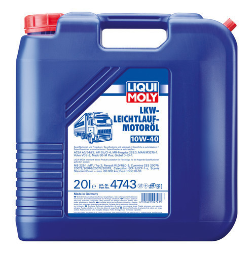 Liqui Moly 4743, LKW-Leichtlauf-Motoröl 10W-40, 20 l